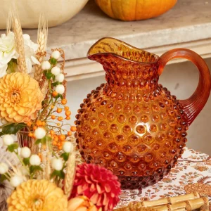 Flash Sale Amber Hobnail Jug And Glasses (Set Of 6) Jugs