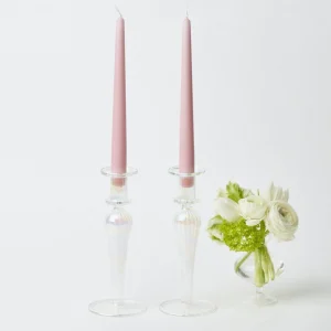 Online Amelie Clear Candle Holders (Pair) Candle Holders
