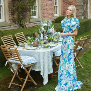 Cheap Blue & Brown Rattan Rabbit Family Rattan Tableware