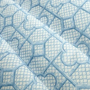 Hot Blue Bamboo Trellis Fabric Serena Fresson Fabrics