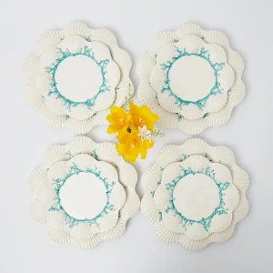 Cheap Blue Coral Dinner & Starter Plates (Set Of 8) Dinner Plates