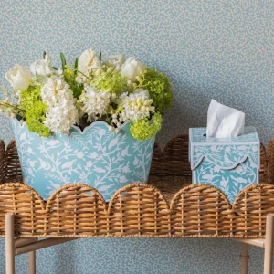 Online Blue Floral Tole Tissue Box Tissue Boxes