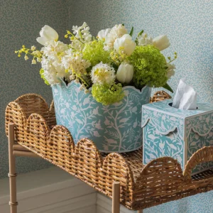 Online Blue Floral Tole Tissue Box Tissue Boxes