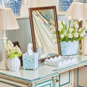 Online Blue Floral Tole Tissue Box Tissue Boxes