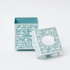 Online Blue Floral Tole Tissue Box Tissue Boxes