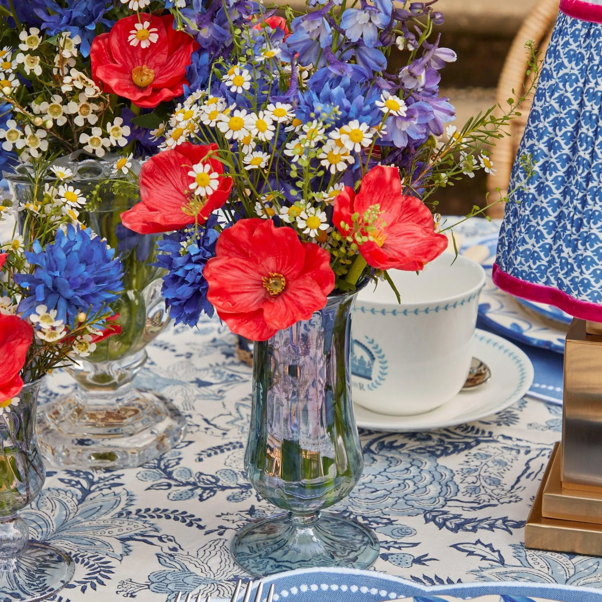 blue_fluted_vases_pair_1.webp Cheap Blue Fluted Vases (Pair) Vases