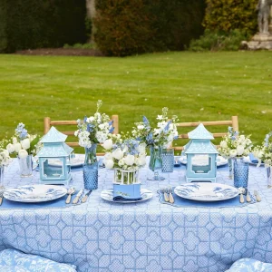 Cheap Blue Fluted Vases (Pair) Vases