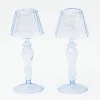 Shop Blue Glass Lantern Tea Light Holders (Pair) - 24Cm Candle Holders
