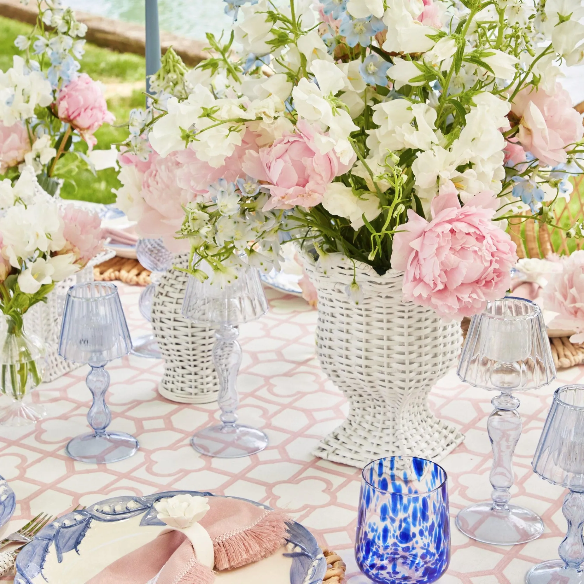 blue_glass_lantern_tea_li_10-2.webp Cheap Blue Glass Lantern Tea Light Holder (Pair) - 18 Cm Pagodas & Lanterns