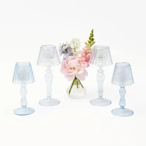 Best Blue Glass Lantern Tea Light Holder Set Pagodas & Lanterns