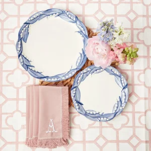 Best Blue Lily Of The Valley Dinner & Starter Plates (Set Of 8) Crockery Sets
