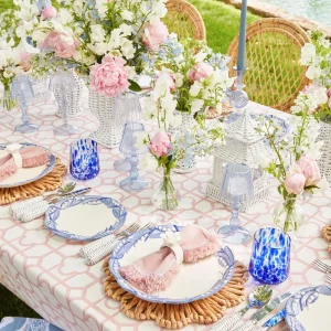 Cheap Blue Lily Of The Valley Dinner & Starter Plates (Set Of 8) Dinner Plates