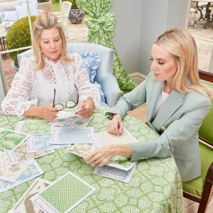 Best Sale Blue Pagoda Garden Fabric Serena Fresson Fabrics