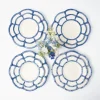 New Blue Petal Bamboo Dinner & Starter Plates (Set Of 8) Crockery Sets