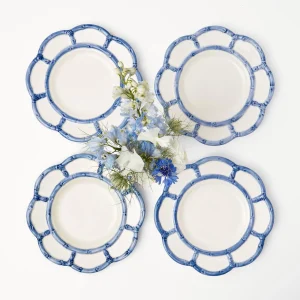 Discount Blue Petal Bamboo Starter Plate (Set Of 4) Bamboo Crockery