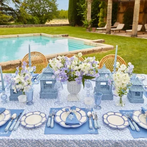 Cheap Blue Petal Bamboo Starter Plate (Set Of 4) Starter Plates