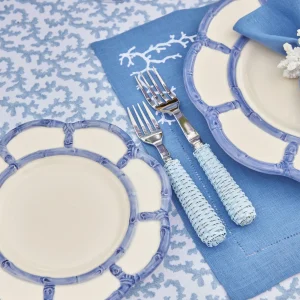 Shop Blue Rattan Cutlery (5 Piece) Rattan Tableware
