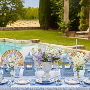 Hot Blue Rattan Pagoda Lantern Pagodas & Lanterns