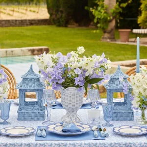Hot Blue Rattan Pagoda Lantern Pagodas & Lanterns