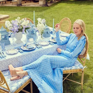 Best Sale Blue Rattan Pagoda Lantern Set Rattan Tableware