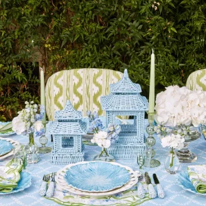 Hot Blue Rattan Pagoda Lantern Pagodas & Lanterns
