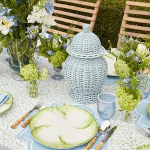 Outlet Blue Swirl Water Glasses With White Rim (Set Of 4) Glasses