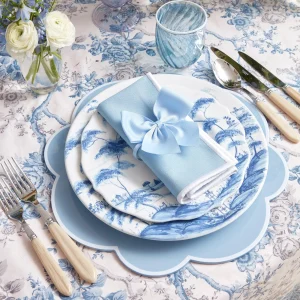 Outlet Blue Swirl Water Glasses With White Rim (Set Of 4) Glasses