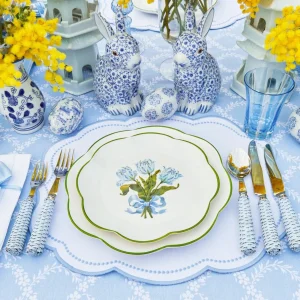 Cheap Blue Tulip Starter Plates (Set Of 4) Crockery Sets