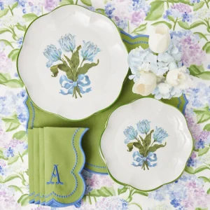 Cheap Blue Tulip Starter Plates (Set Of 4) Crockery Sets