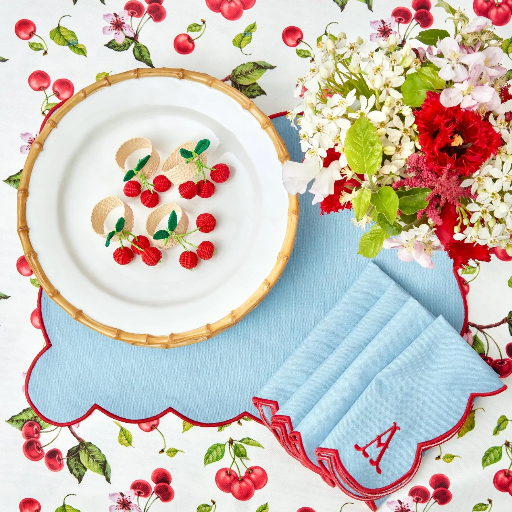 blue_with_red_scallop_nap_11.webp Clearance Blue With Red Scallop Napkins (Set Of 4) Napkins