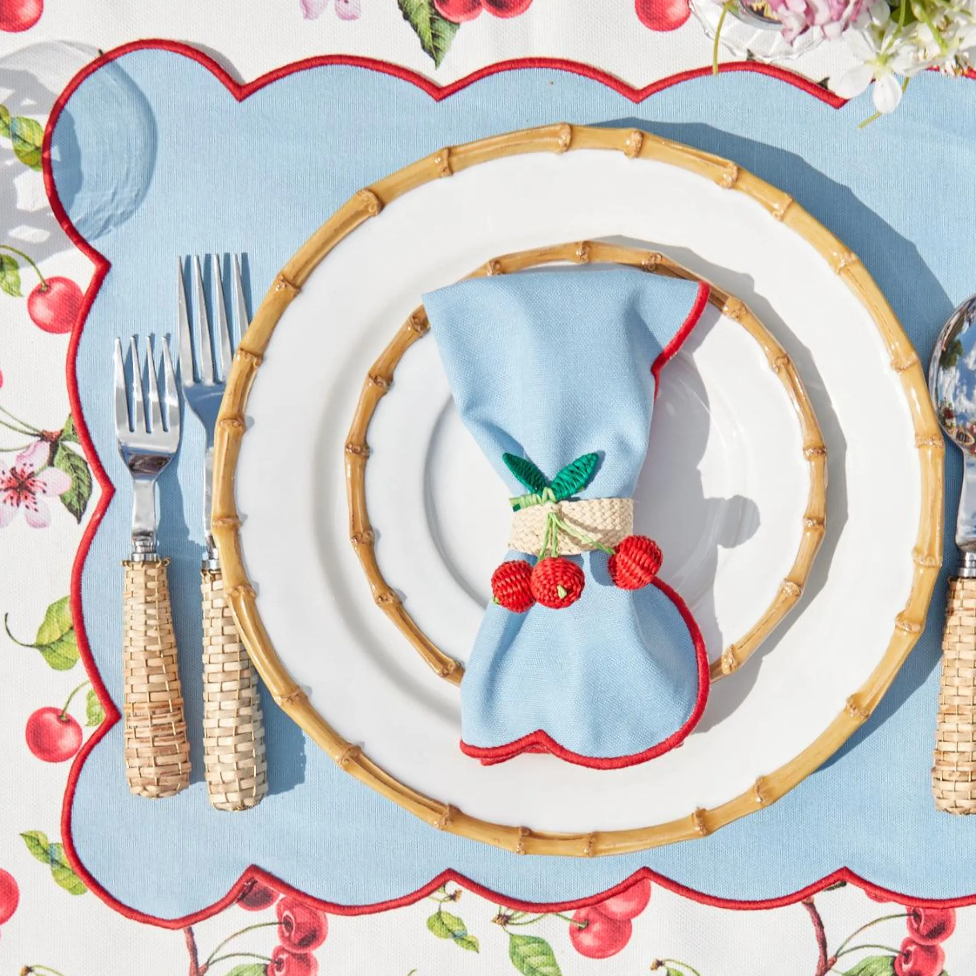 blue_with_red_scallop_nap_12.webp Clearance Blue With Red Scallop Napkins (Set Of 4) Napkins