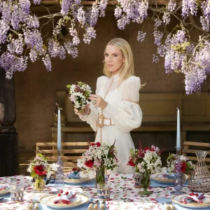 Clearance Blue With Red Scallop Napkins (Set Of 4) Napkins