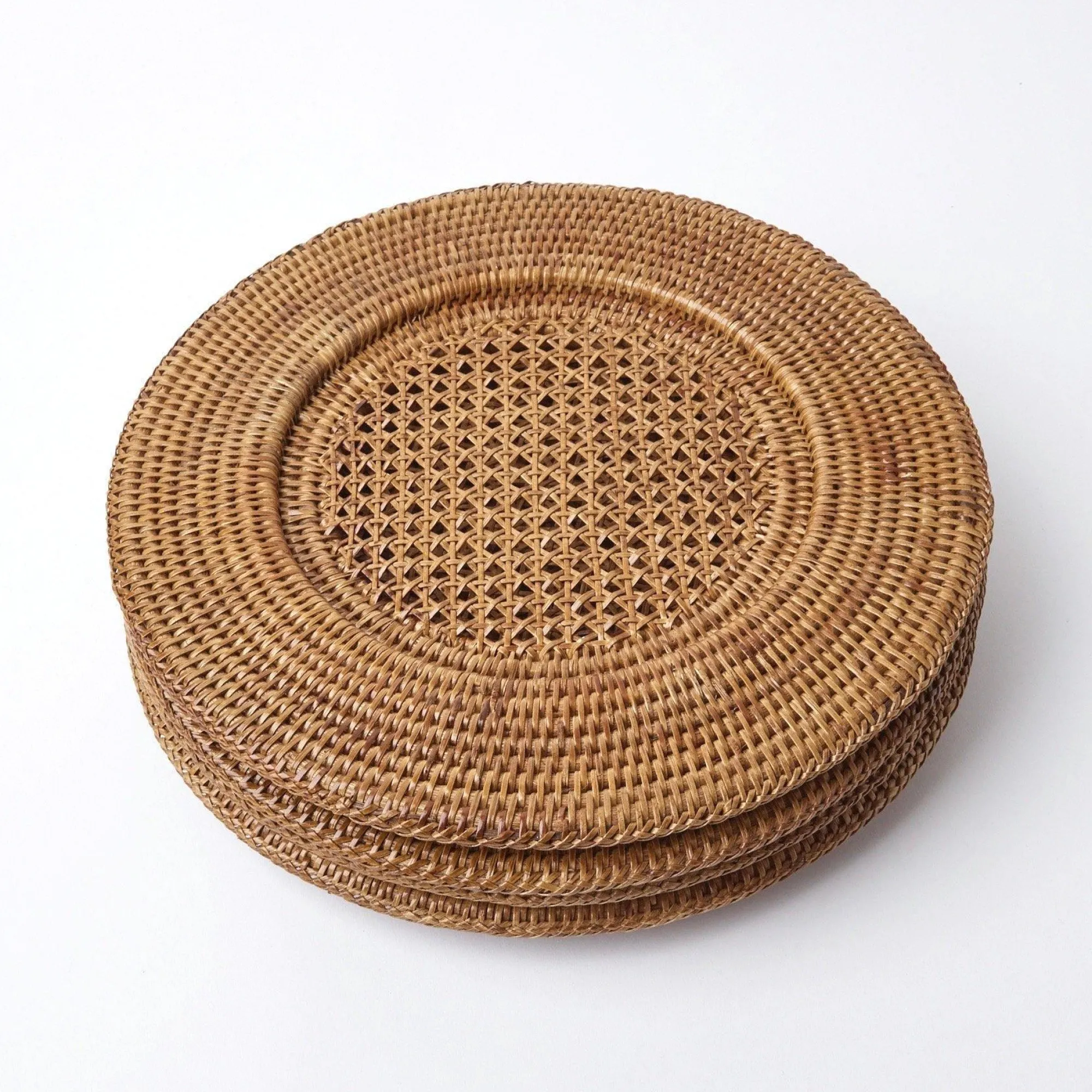 brown_rattan_charger_plat_0-1.webp Clearance Brown Rattan Charger Plates (Set Of 4) Placemats
