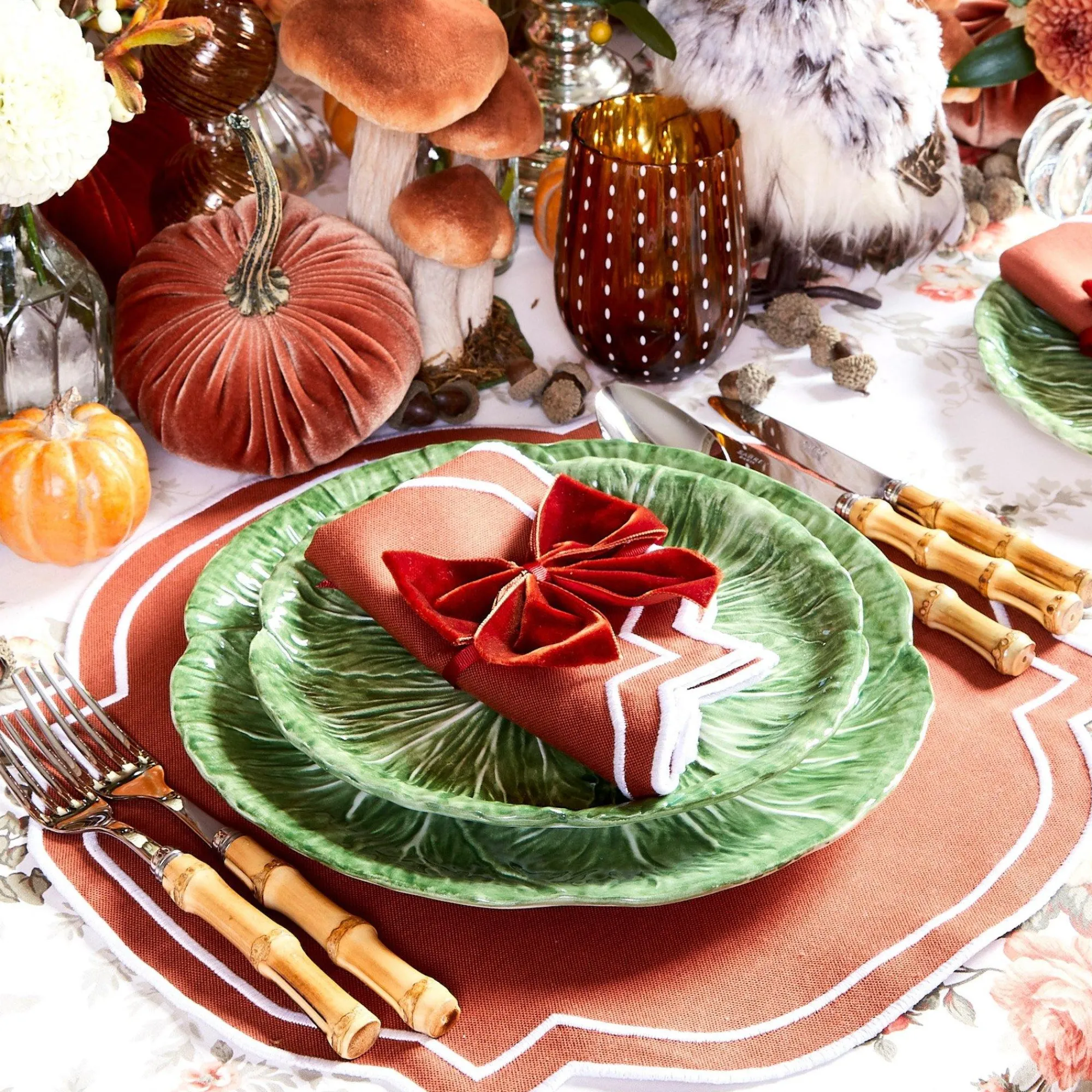 burnt_orange_napkin_bows__12.webp Shop Burnt Orange Napkin Bows (Set Of 4) Napkin Rings, Bows & Wreaths