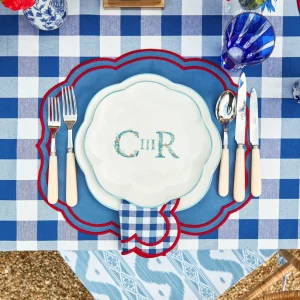 Online Camilla Blue & Red Linen Placemats (Set Of 4) Placemats
