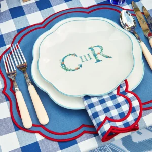 Online Camilla Blue & Red Linen Placemats (Set Of 4) Placemats