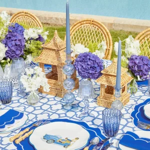 Discount Camille Azure Candle Holder (Pair) Candle Holders