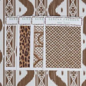 Store Chestnut Brown Ikat Stripe Fabric Serena Fresson Fabrics