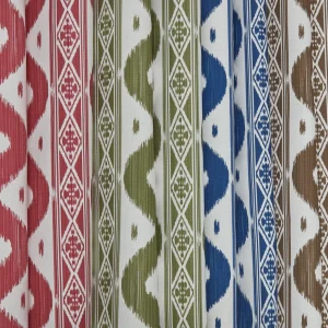 Store Chestnut Brown Ikat Stripe Fabric Serena Fresson Fabrics