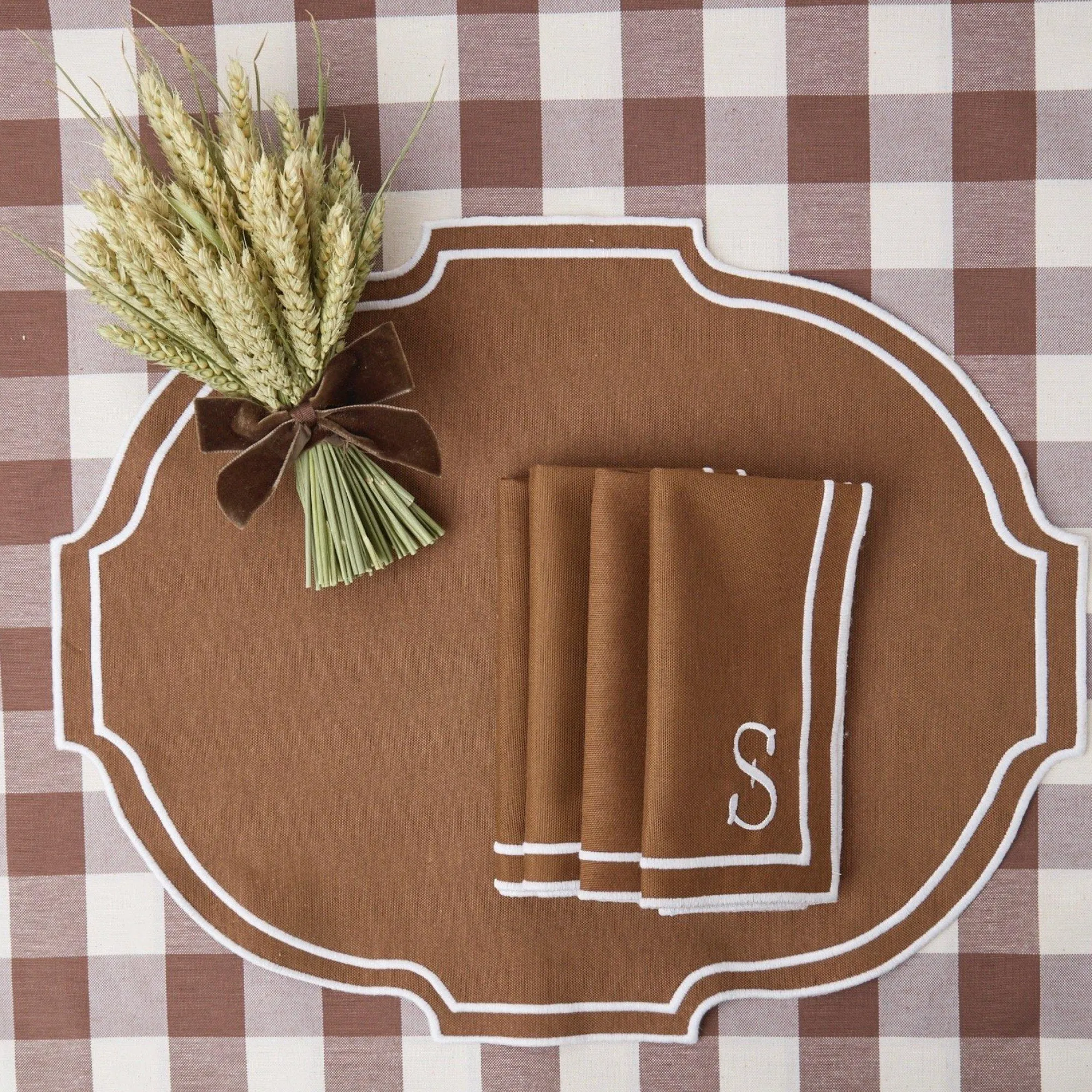 chocolate_gingham_tablecl_11.webp Discount Chocolate Gingham Tablecloth Tablecloths