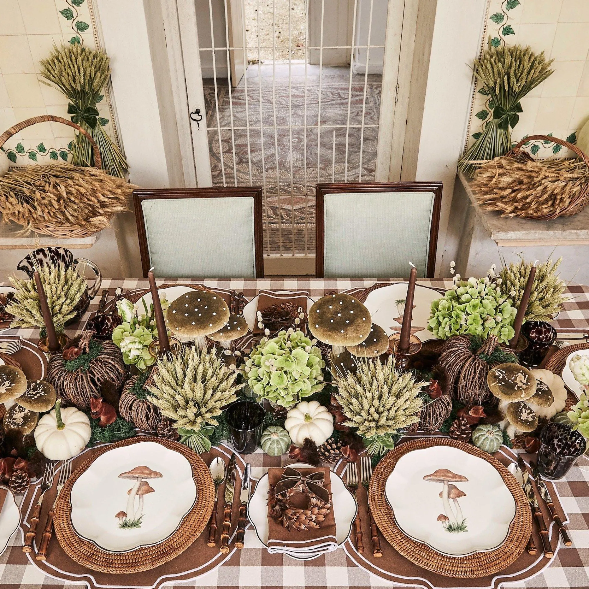 chocolate_gingham_tablecl_14.webp Discount Chocolate Gingham Tablecloth Tablecloths