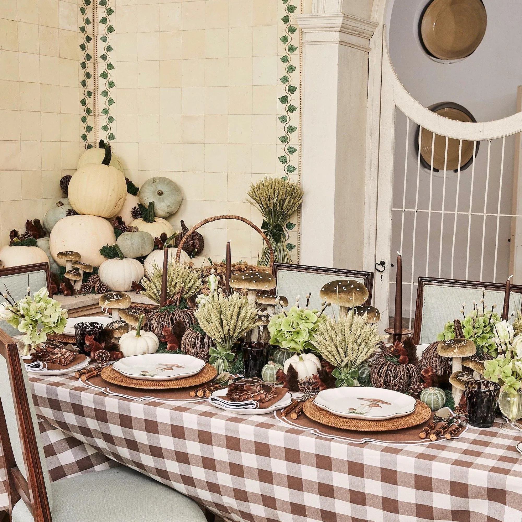 chocolate_gingham_tablecl_15.webp Discount Chocolate Gingham Tablecloth Tablecloths