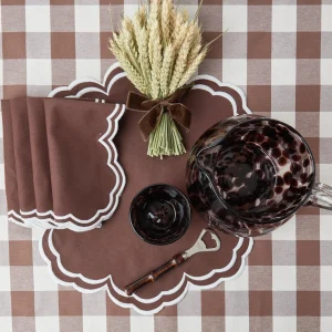 Discount Chocolate Gingham Tablecloth Tablecloths