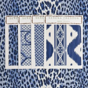 Sale Cobalt Blue Leopard Fabric Serena Fresson Fabrics