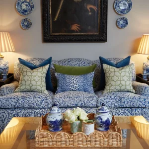 Sale Cobalt Blue Leopard Fabric Serena Fresson Fabrics