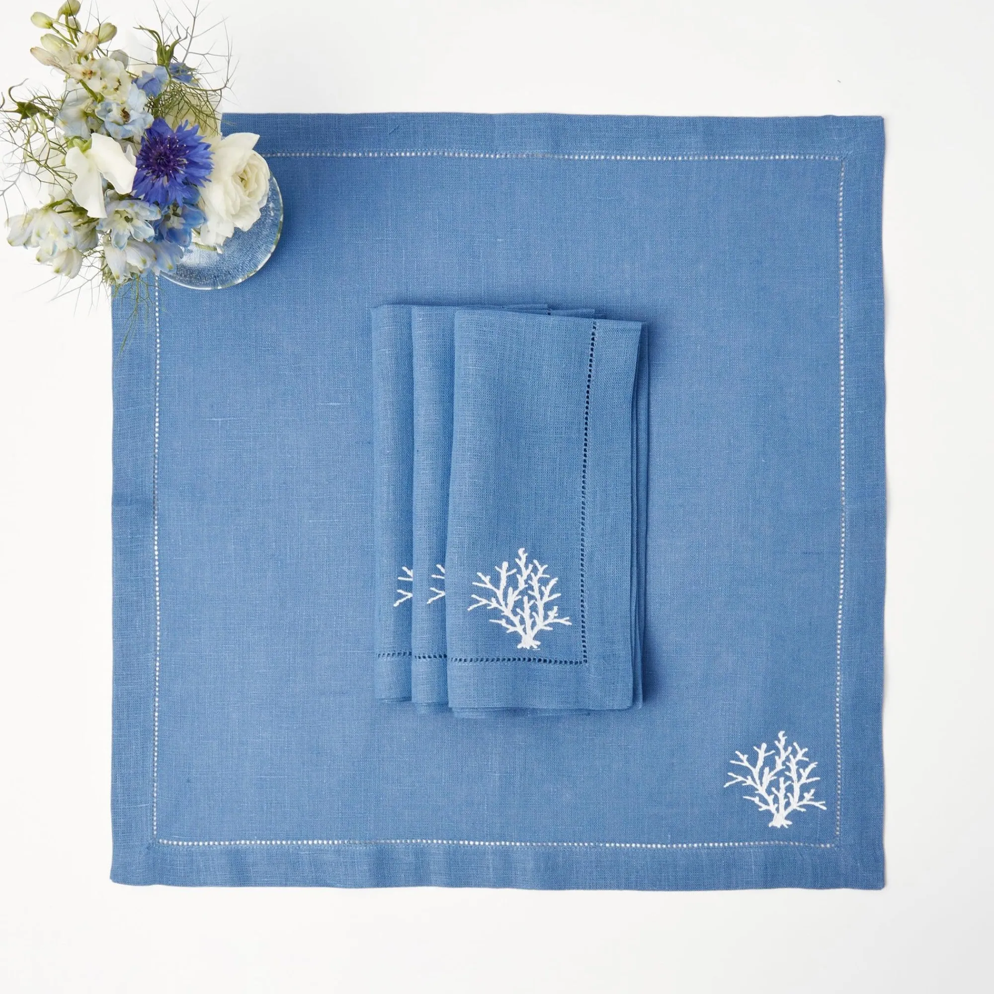 coral_blue_linen_set_12.webp Hot Coral Blue Linen Set Table Linen Sets