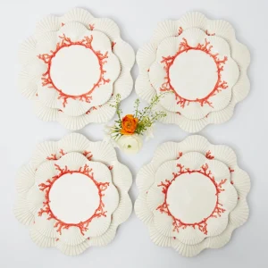 Fashion Coral Dinner & Starter Plates (Set Of 8) Starter Plates