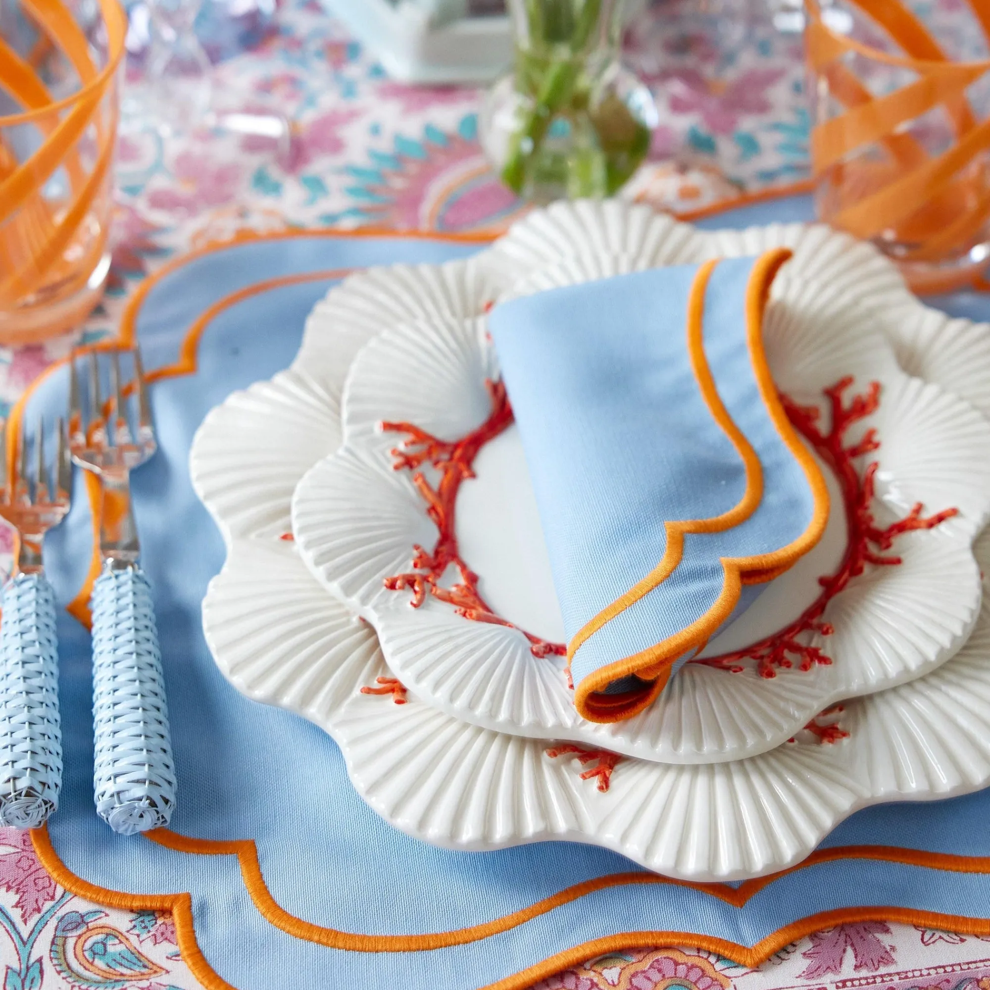 coral_dinner__starter_pla_1-2.webp Outlet Coral Dinner & Starter Plates (Set Of 8) Dinner Plates