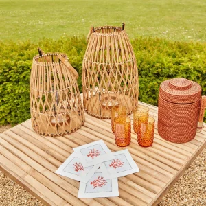 Fashion Coral Linen Cocktail Napkins (Set Of 4) Napkins