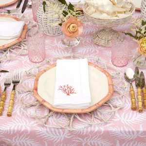 Fashion Coral Linen Napkins (Set Of 4) Napkins